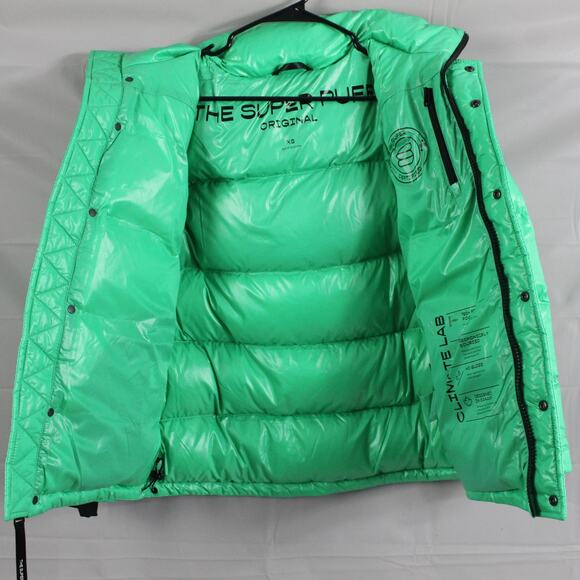 Aritzia Super Puff Jacket Womens XS Shorty Liquid Shine Hooded Puffer Goose Down - Picture 5 of 16